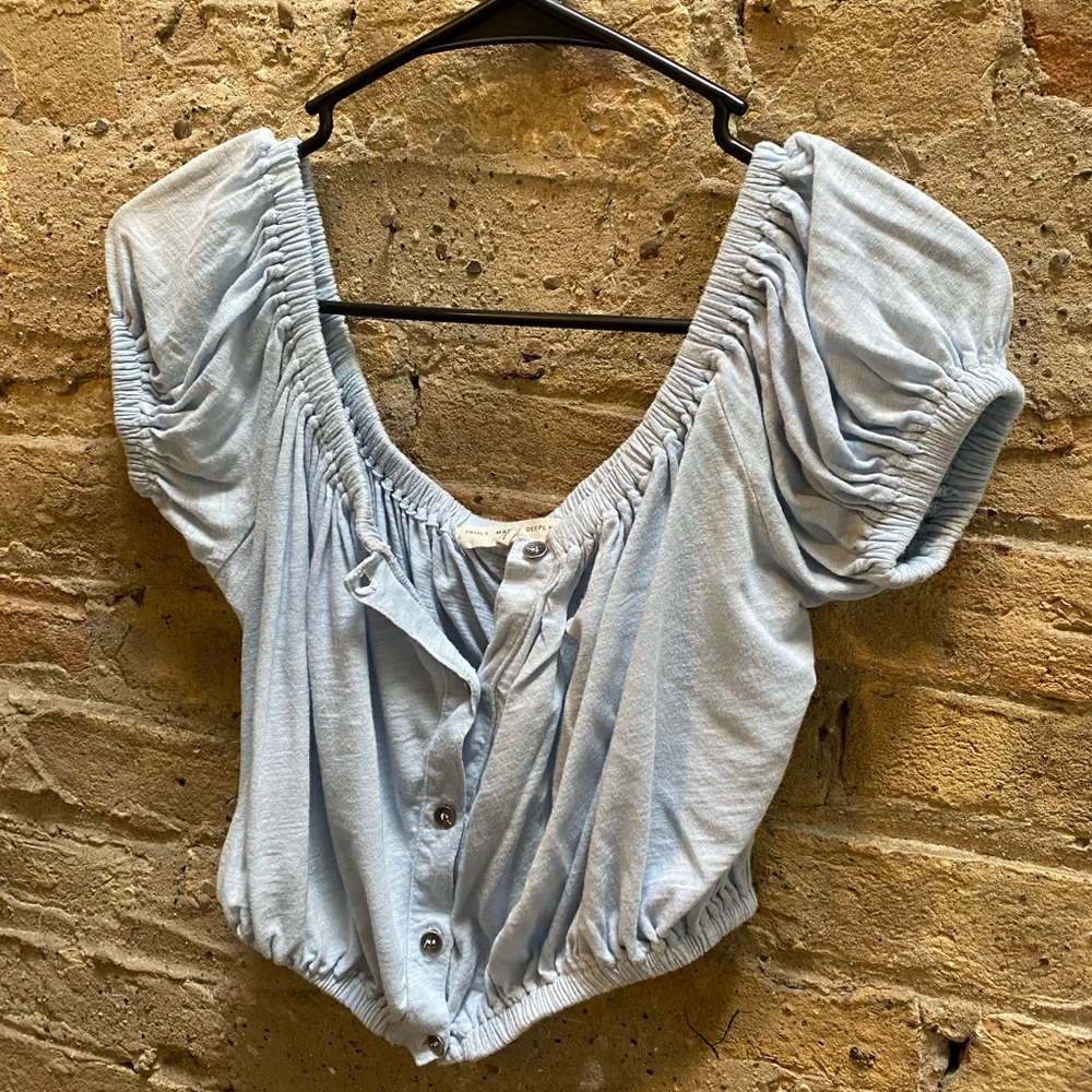 Blue crop top